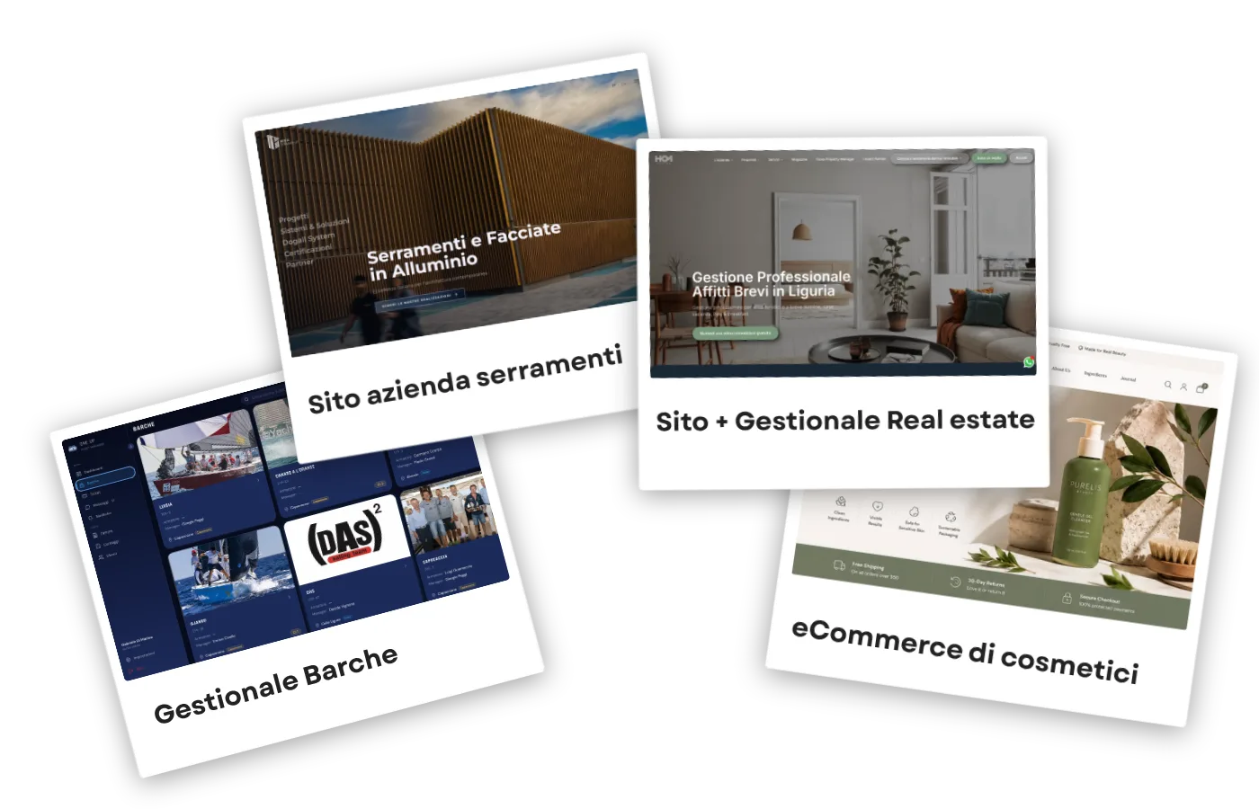 Screenshot di progetti siti web realizzati da Gabriele Di Matteo
